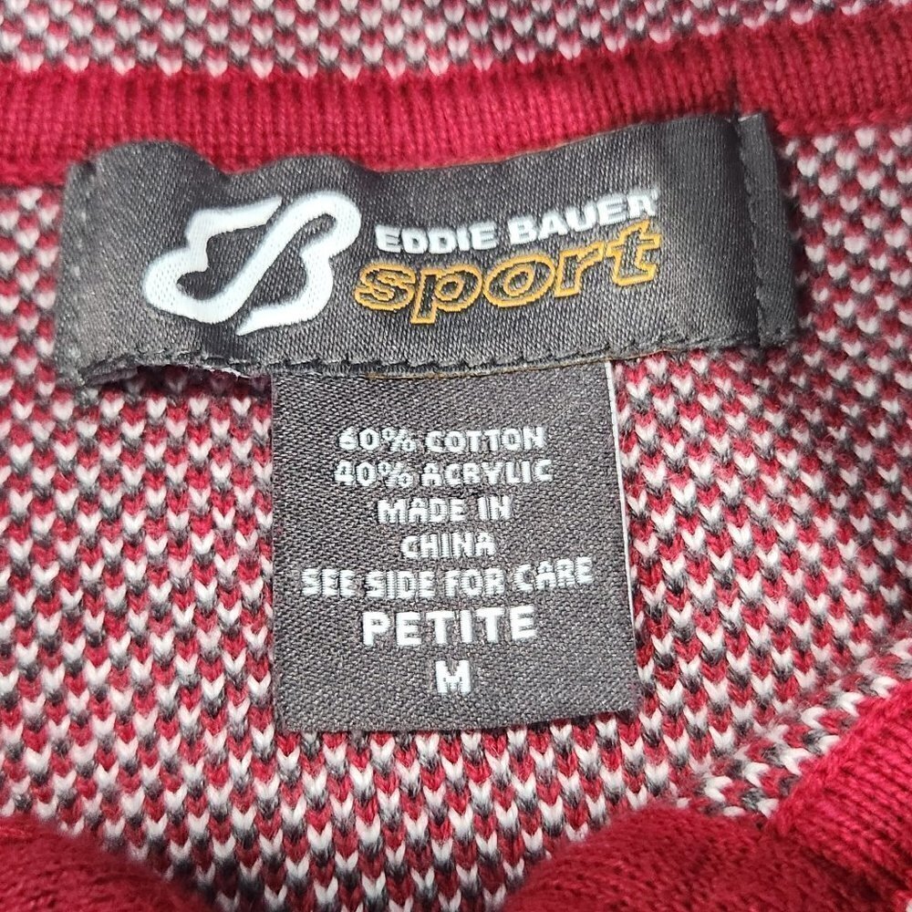 EDDIE Bauer Zip Up Jacket Snowflakes down Sleeve Size Medium Petite  Lot D - Picture 2 of 6